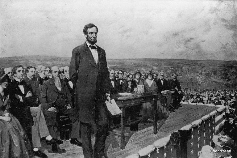 Abraham Lincoln: 'Four score and seven years ago', Gettysburg Address - 1863